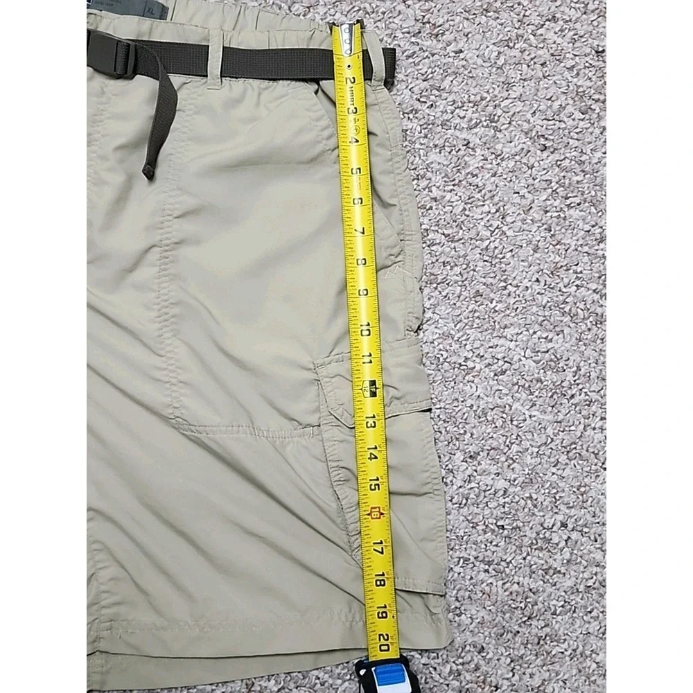 REI Cargo Shorts Mens Beige Nylon Quick Dry UPF50 Adjustable Belted size XL 34x9